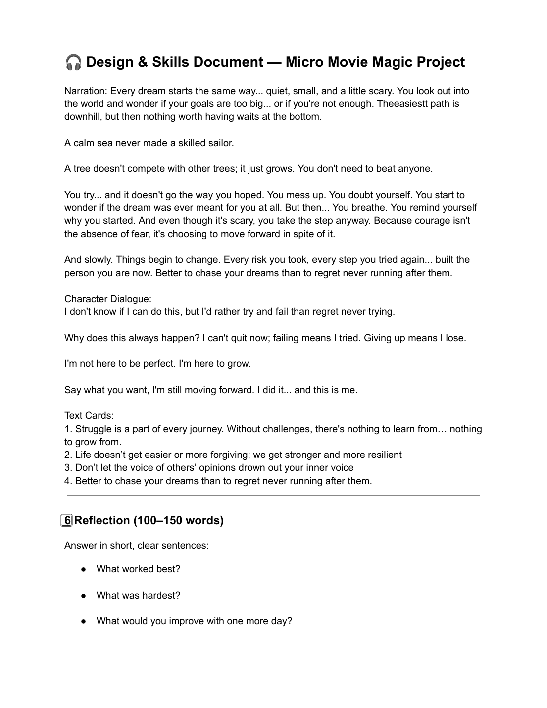 10 · Script & reflection prompts preview
